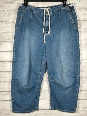 Pilcro The Leni Mid-Rise Tapered Barrel Jeans XL 33 Runs Large Oversized Slouchy